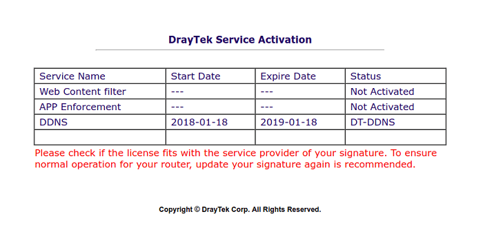 a screenshot of DrayOS Service Activation Wizard